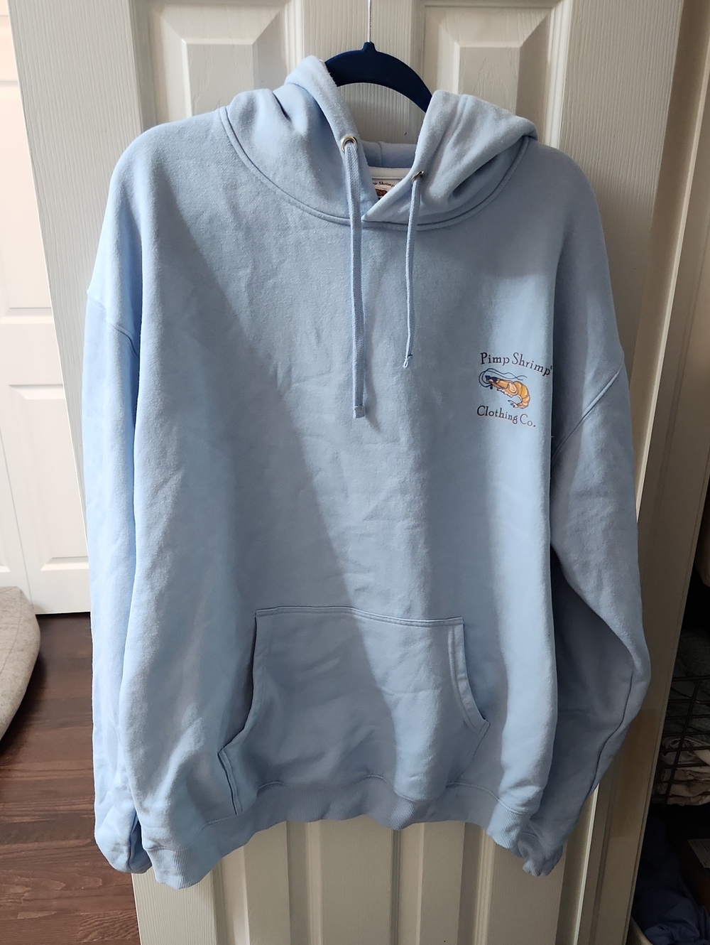 Pimp Shrimp Light Blue Pullover Hoodie